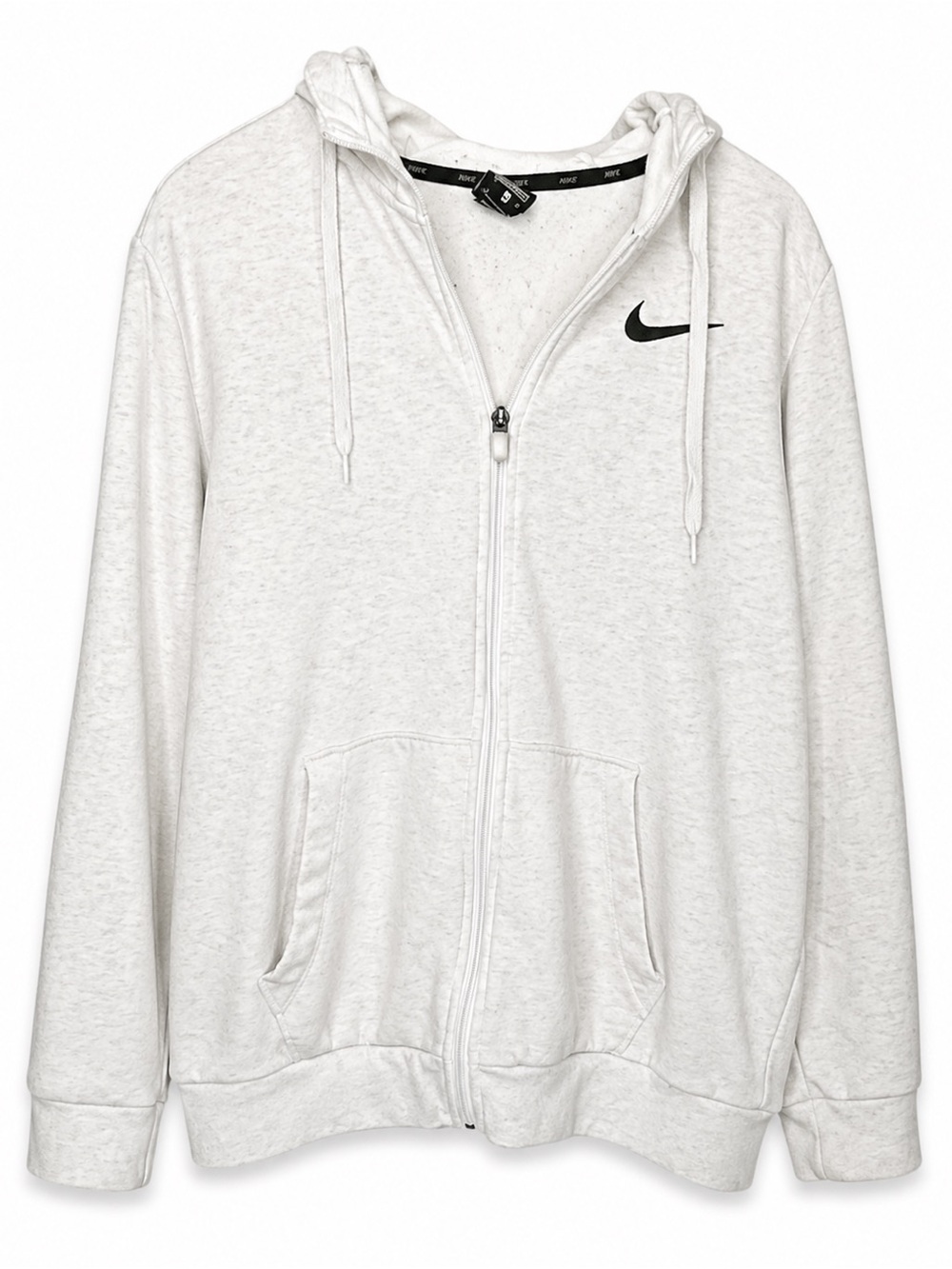 Nike Zip Up Women Medium Gray Swoosh Full Zip Lightweight Athleisure Sweatshirt